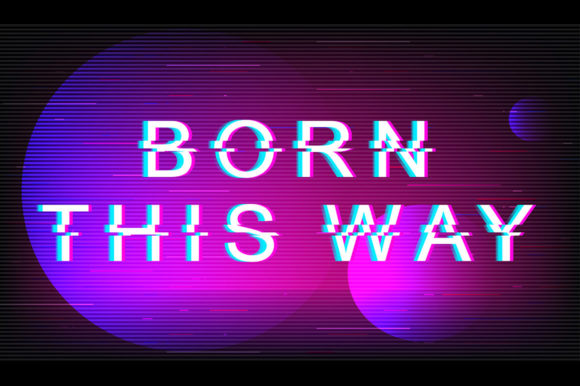 Born This Way Glitch Phrase Graphics for Digital Product Creators