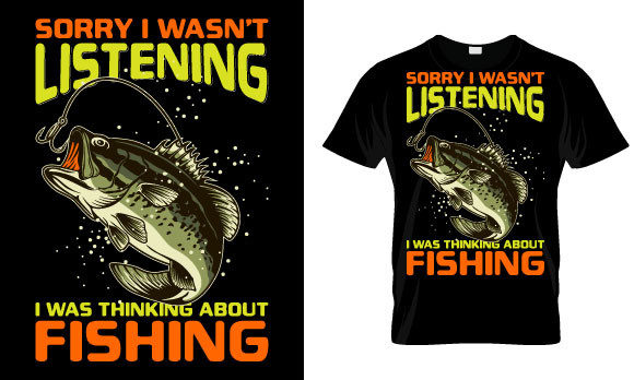 Fishing T Shirt Design with Graphics for Print Templates