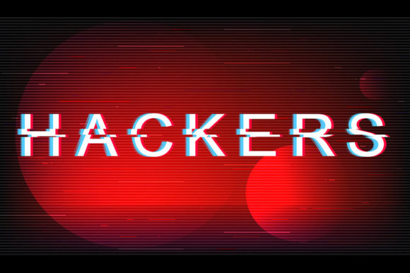 Hackers Glitch Phrase Retro Futuristic Graphics