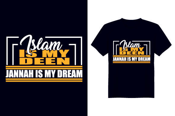 Islam is My Deen Islamic T Shirt Design for Print Templates and Graphics