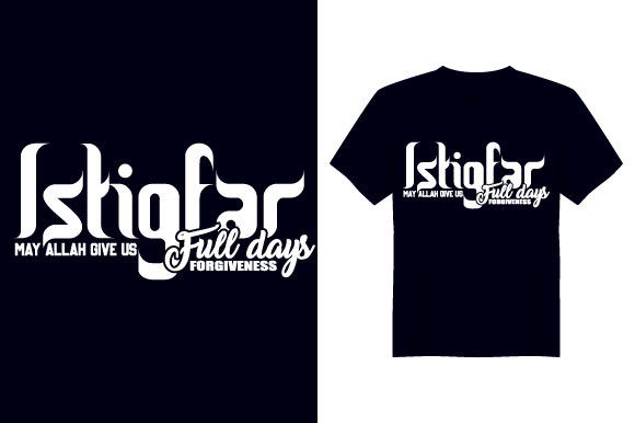 Istigfar Islamic T Shirt Design for Print Templates and Graphics