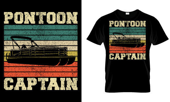 Pontoon Captain T-Shirt Design Graphics