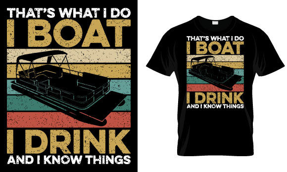 Pontoon T Shirt Design for Blog Graphics and Print Templates