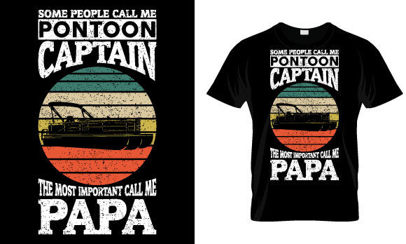 Pontoon T Shirt Design for Cricut and Print Templates