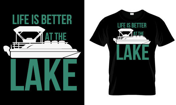 Pontoon T Shirt Graphic for Print Templates