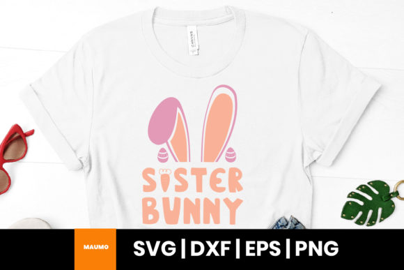 Sister Bunny Easter Quote Graphic Design Asset
