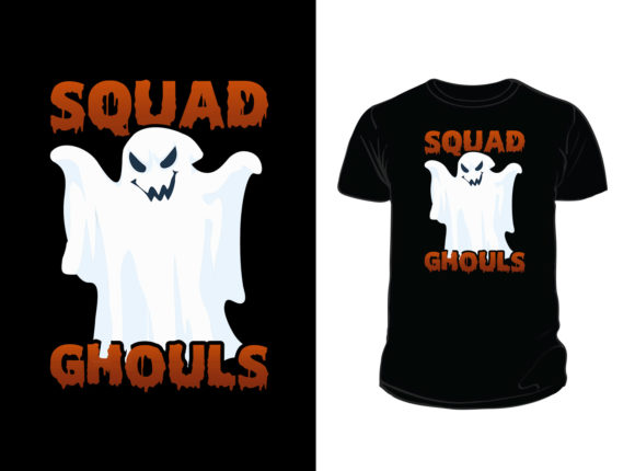 Squad Ghouls Halloween T-shirt Design Graphics for Print Templates